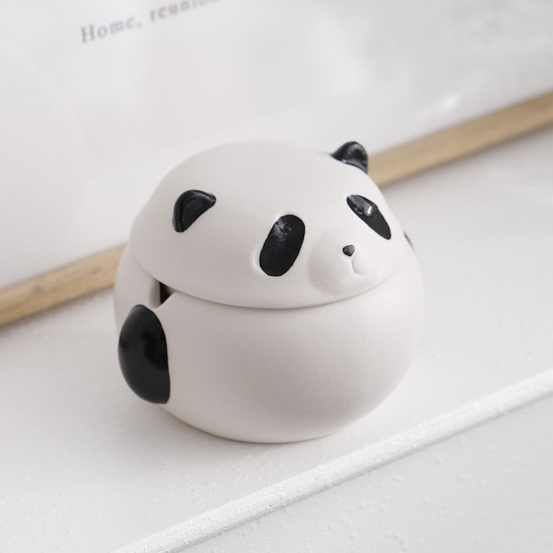 원래 팬더 재떨이 창조적 인 성격 트렌드 거실 사무실 높은 감각 안티 그레이 세라믹 중국 로고