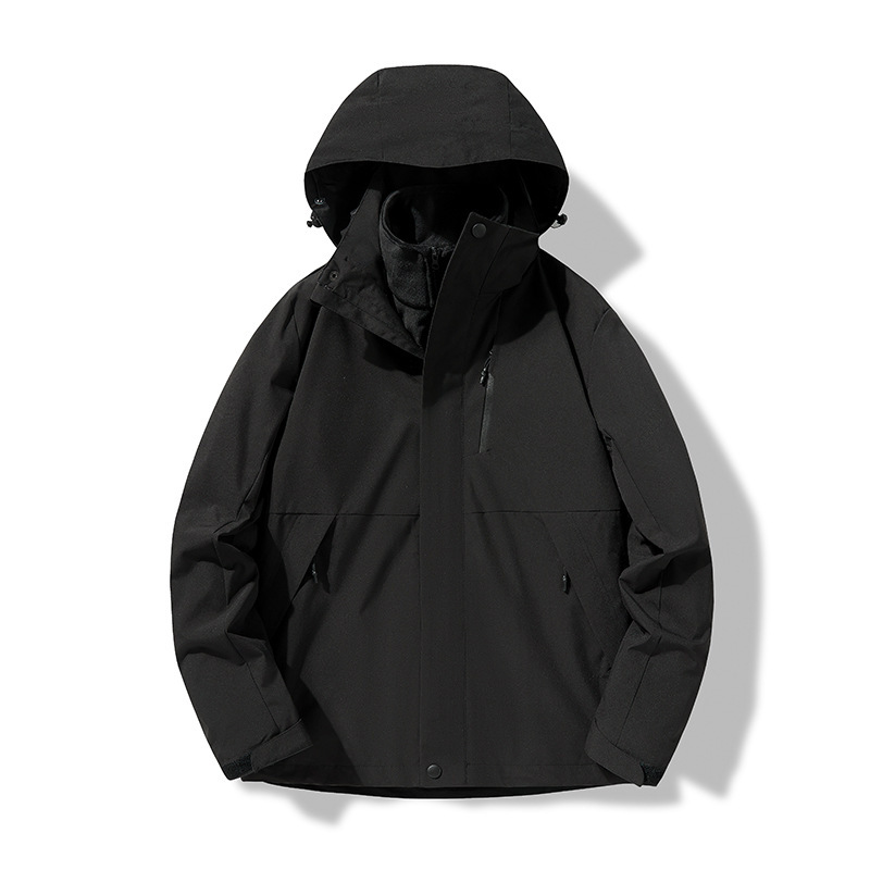 Compra grupal de chaquetas 2024, chaquetas impresas para hombres y mujeres, ropa de trabajo grupal tres en uno, a prueba de viento, impermeable, ropa de montañismo de otoño e invierno