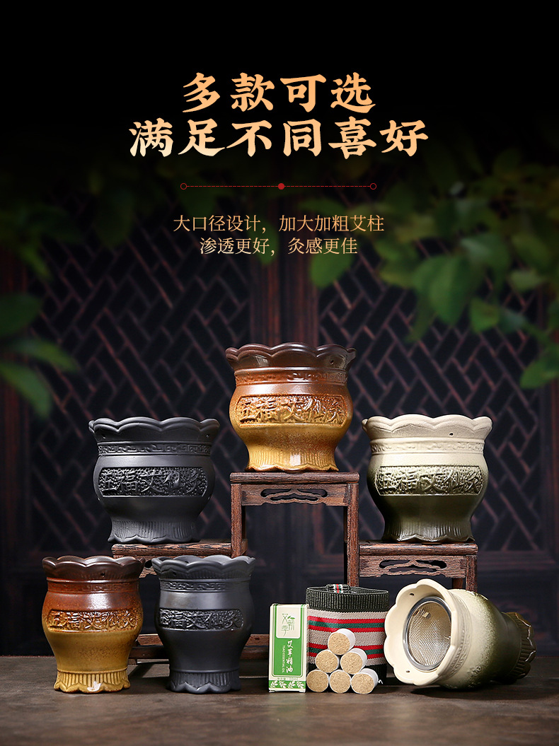 Ceramic Fire Dragon Cup Moxibustion Tool Medium Size with Cloth Cover for TCM Warm Therapy quality and texture