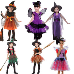 子供用ハロウィンコスチューム、欧米の女の子向けコスプレ、魔女コスプレ、ハロウィン限定版