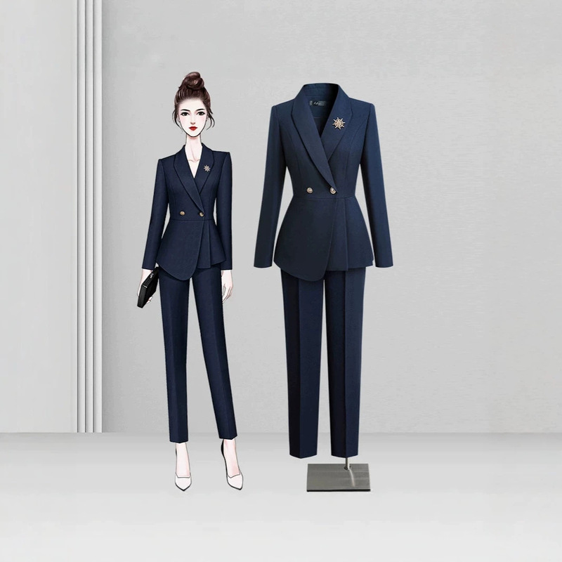 Professional women's suit set for spring and autumn, stylish and sophisticated, goddess-style workwear, suitable for jewelry store sales staff