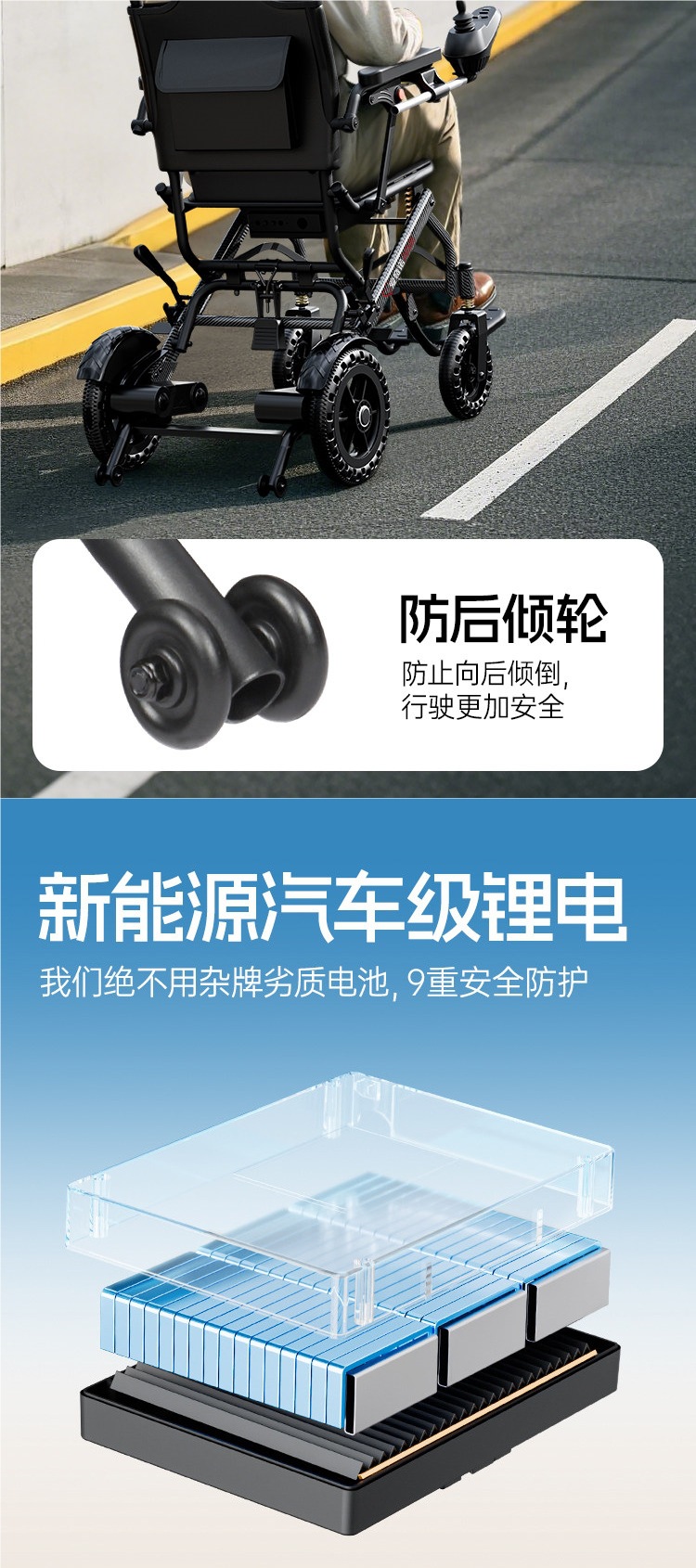 Aiqinuo electric wheelchair for the elderly, intelligent, fully automatic, portable, foldable, ultra-lightweight, small mobility aid