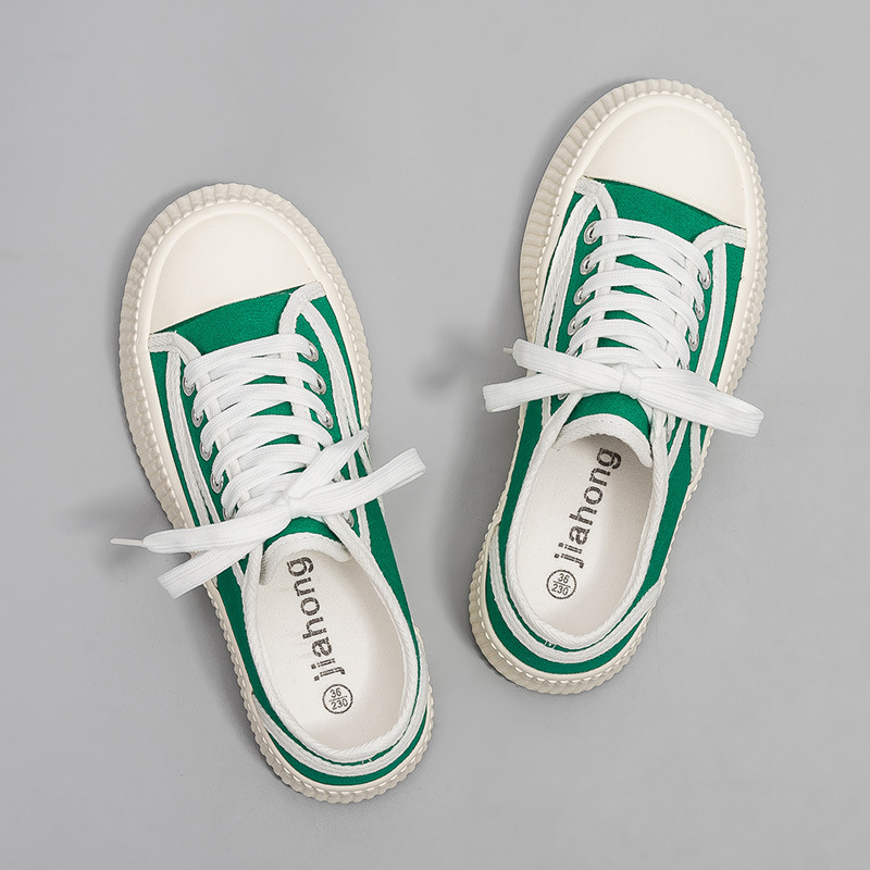 Nuevos zapatos de lona en primavera y verano 2022, 100 mujeres con zapatos blancos, zapatos de tabla casuales, zapatos de galletas de fondo grueso, pequeñas fragancias, mujeres b518