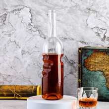 创意750ml透明玻璃瓶五指瓶异形红酒玻璃空瓶伏特加龙舌兰酒瓶