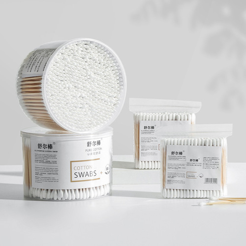 Cotton swab wholesale large quantity boxed household double-ended cotton swab disposable cleaning ear scoop makeup remover cotton swab