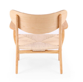 Sofá único de madera maciza trenzada silla tranquila medieval minimalista italiano silla danesa sala de comedor sofá cómodo