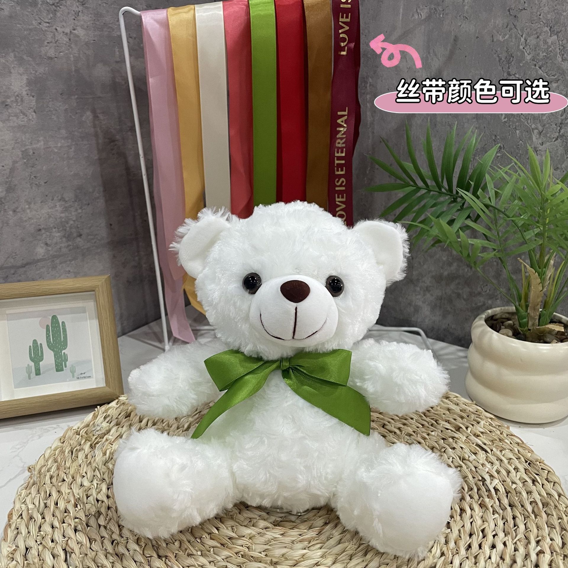 Teddy Bear se puede imprimir LOGO evento de vacaciones muñeca regalo para el hogar adornos de escritorio abrazar juguetes de peluche