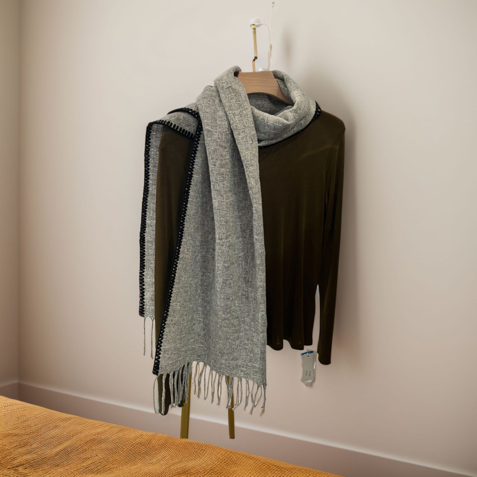Damen Strickschal, Weicher Wollschal In Kontrastfarben Für Winter_voghion.com