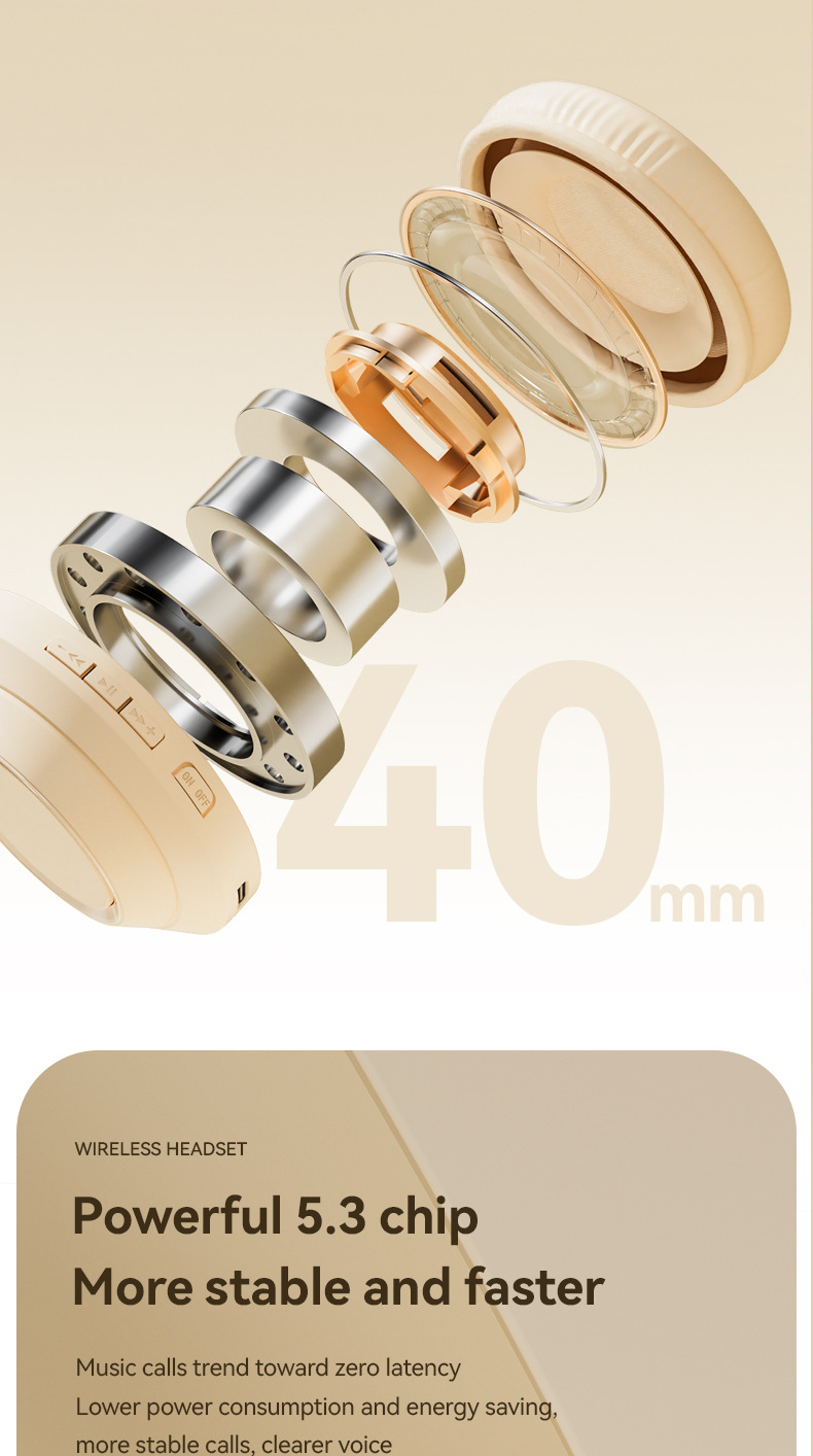 Wireless Bluetooth headset with long battery life, solid color plug-in earphones, mobile phones, Android tablets,_voghion.com