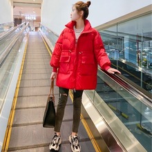 孕妇羽绒棉服女中长款2025冬装加厚棉衣宽松韩版大码棉袄服外套冬