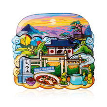 武功山国风木制冰箱贴旅游城市南昌景区礼品磁力贴西安文创纪念品