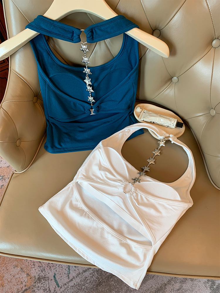 Women's Halter Neck Padded Camisole Top Sexy Strapless Bra Vest_voghion.com