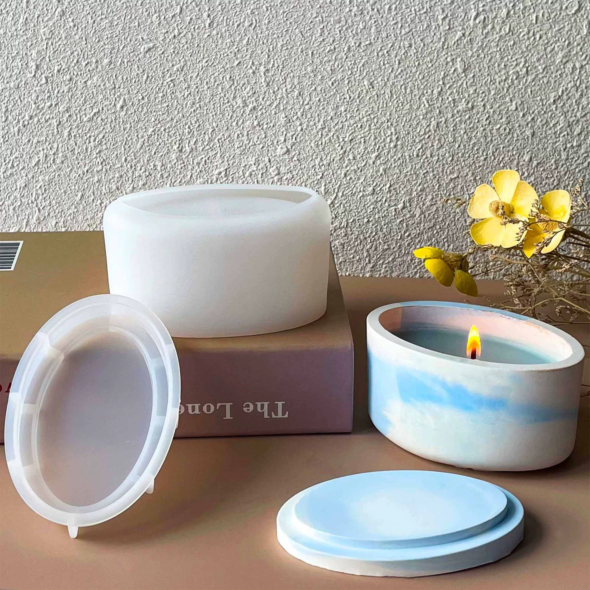 Round candle, storage box, silicone mold