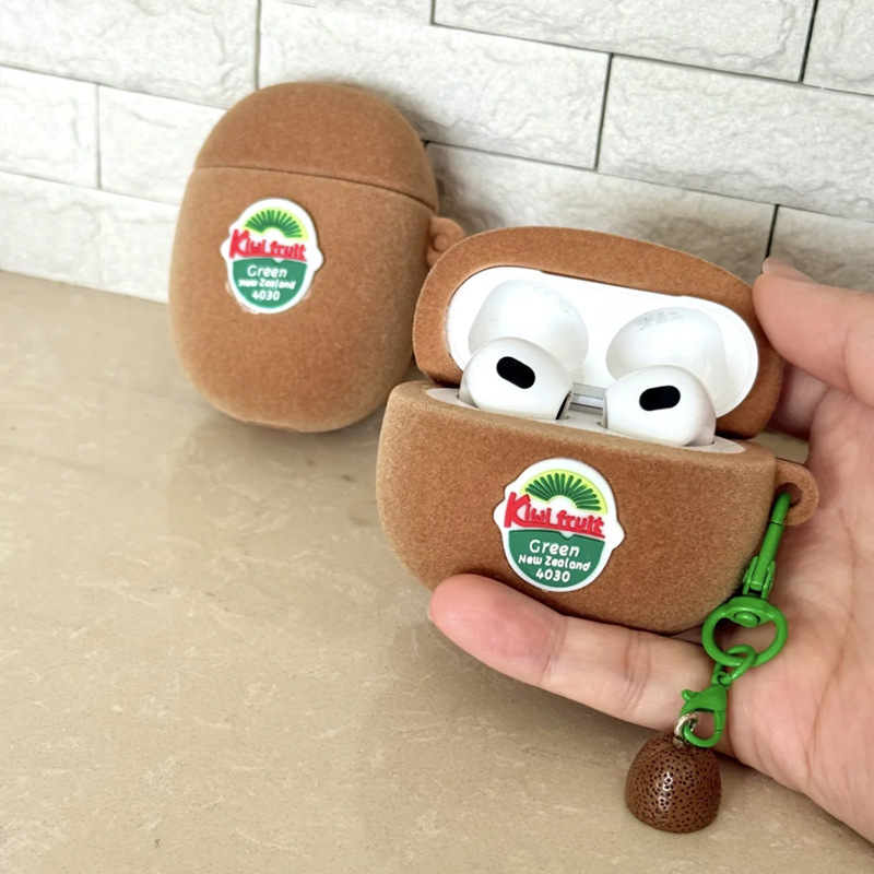 創意的な植毛奇異果airpods4世代のイヤホンのカバーはアップルエアポッドプロ2ブルートゥースの保護ケースを適用します。|undefined