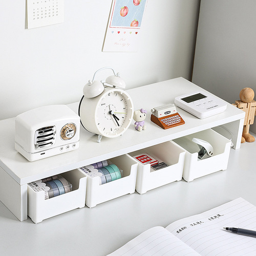 Desktop storage box drawer-type stackable storage box transparent plastic miscellaneous stationery box cosmetics organization box
