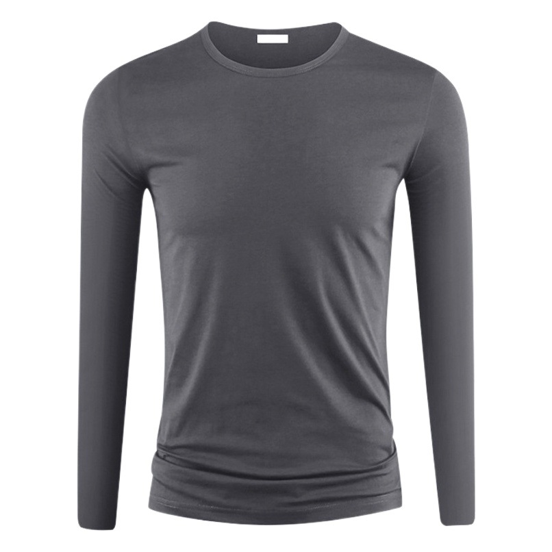 El otoño y el invierno de cuello redondo de manga larga Camiseta de los hombres de la parte superior delgada camisa de fondo ropa interior otoño ropa interior casa slim fit todo a juego