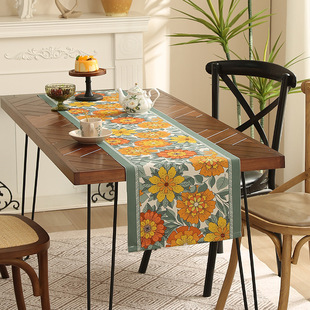 Small fresh ins wind light luxury padded printed waterproof table runner living room dining table coffee table long towel factory wholesale