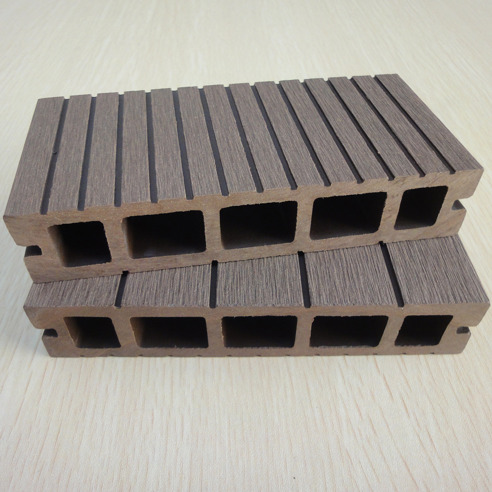 Madera plástico WPC piso primera generación agujero cuadrado 150*30 protección del medio ambiente plástico material de madera jardín al aire libre decoración tablero anticorrosión madera image 5