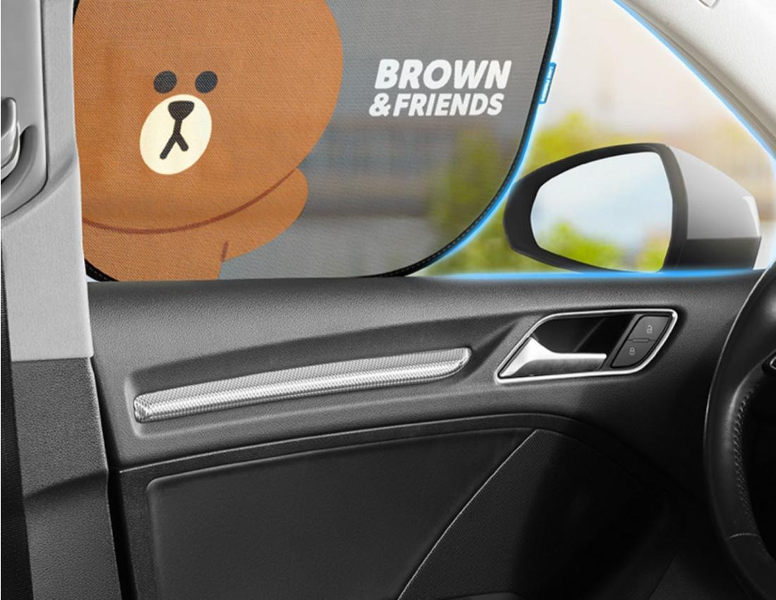 Line Car Sunshade Curtain, Heat-Insulating Sunshade, Summer Sunshade, Front Windshield Sunshade, Suction Cup Sunshade