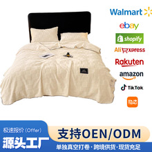 裸睡亲肤云感暖绒毯天鹅绒轻奢毛毯加厚卧室客厅午睡盖毯四季可用