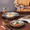 Korean -style stainless steel barbecue plate single -layer gold thick discs dessert disc buffet disk dining