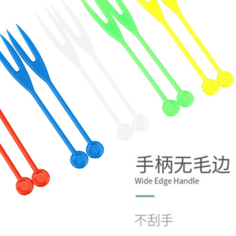Fruta OK tenedor desechable fruta creativa palo de plástico fruta tenedor barra KTV color creativo tenedor fruta