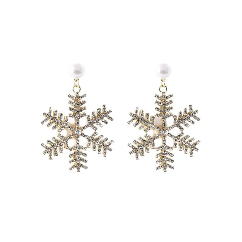 Christmas Snowflake Plush Drop Earrings For Women Elegant Style_voghion.com
