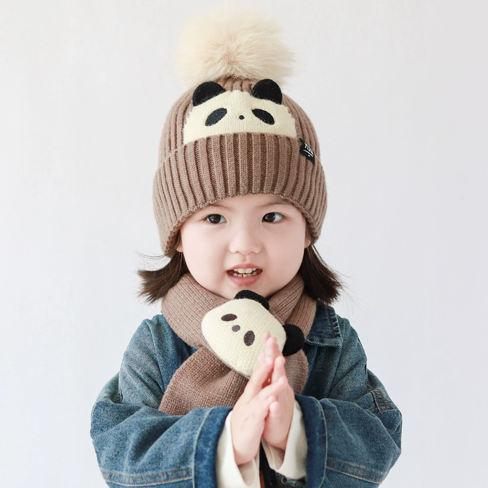 Детские шерстяные пуловеры милые осенние и зимние шапки шарф набор вязаные шапки новые корейские детские наушники