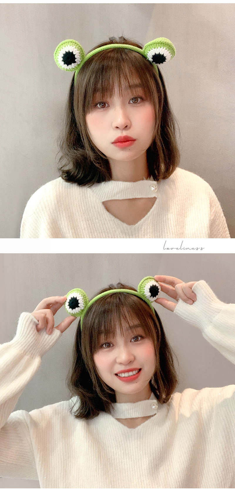 Cartoon Cute Thin Hair Hoop Funny Frog Pattern Contrast Color Headband display picture 1