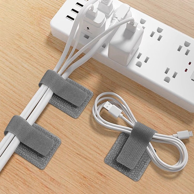 数据线收纳理线器电线固定器电脑束线魔术贴桌面扎带自粘网线走线