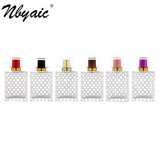 In stock supply B064-100ml grid square glass perfume sub-bottle cosmetic spray bottle empty bottle