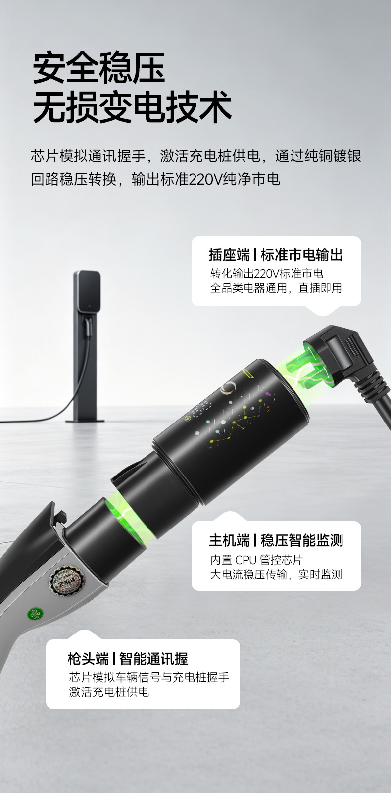 Charging station adapter plug for RV power adapter, AC 7-pin 220V connector for new energy electric vehicles and electric motorcycles