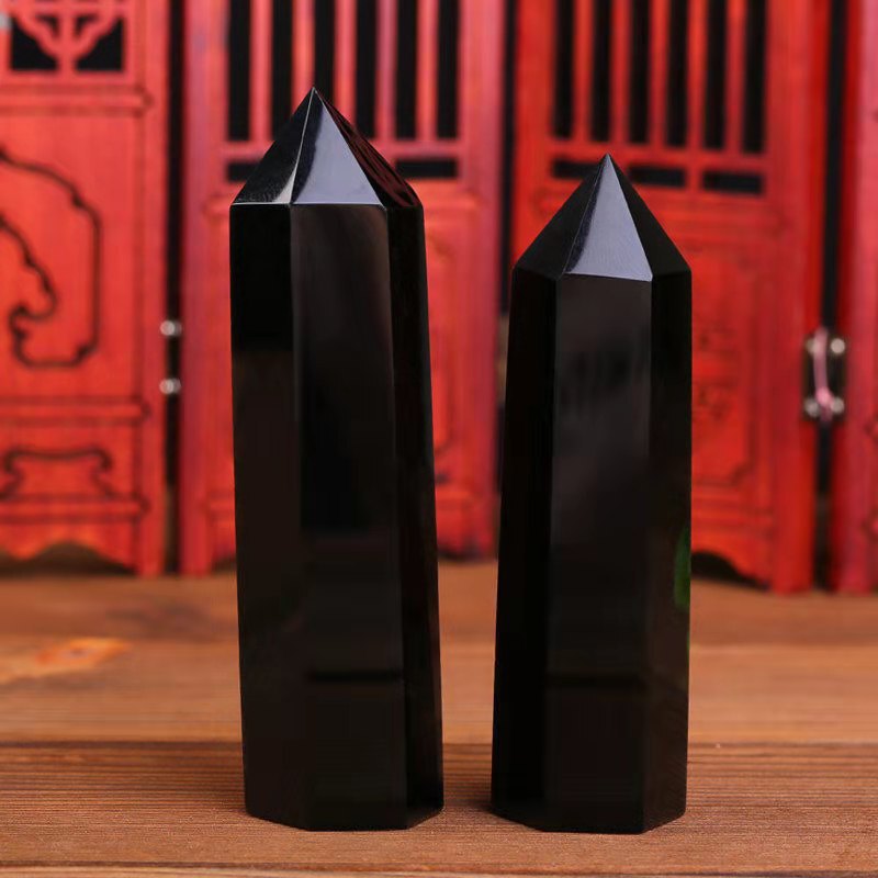 Crystal column manufacturers wholesale obsidian single pointed hexagonal prism obsidian prism natural raw stone polished obsidian column Crystal column manufacturers wholesale obsidian single pointed hexagonal prism obsidian prism natural raw stone polished obsidian column