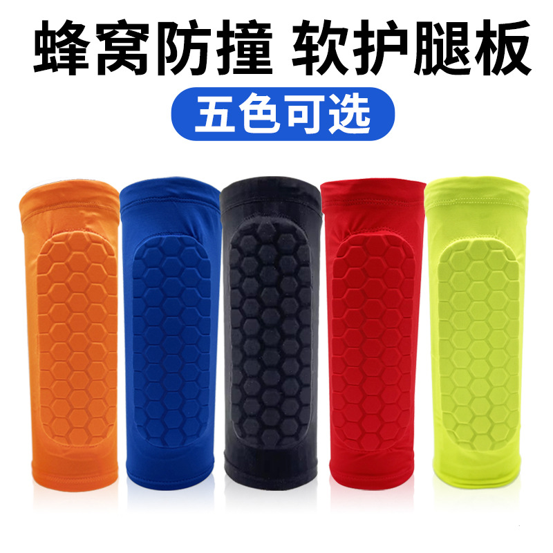 Honeycomb Calf Protection Socks for Men, Leg Guards for Football, Anti-Collision, Anti-Slip Protection, Fixed Leg Guards, Professional Badminton Knee Pads