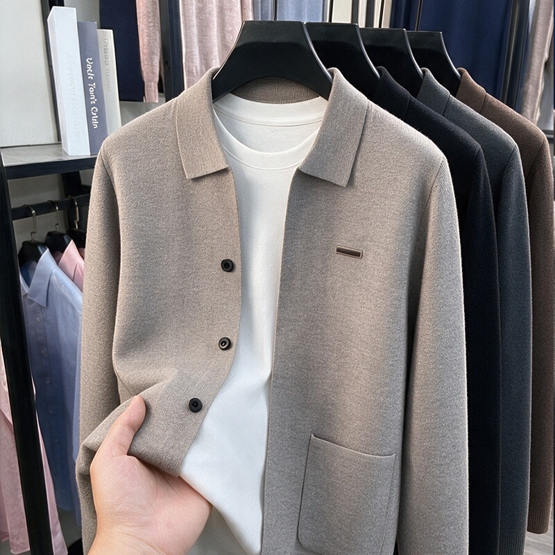 2026 New Long-Sleeve Knit Cardigan Top for Men, Autumn and Winter Trendy Versatile Fashion Men's Turn-Down Collar Jacket 2026 New Long-Sleeve Knit Cardigan Top for Men, Autumn and Winter Trendy Versatile Fashion Men's Turn-Down Collar Jacket