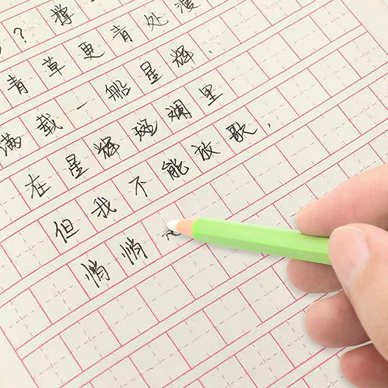 Bolígrafo de goma de varilla hexagonal de White Snow Angel, estilo de combinación de colores de macarons, borrado preciso de materiales de estudiantes, bolígrafo de eliminación de escritura a mano