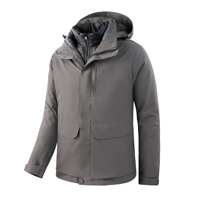 Trajes de invierno de dos piezas para hombres y mujeres al aire libre trajes de montaña 3 - en - 1 desmontables revestimiento a prueba de viento abrigo de moda