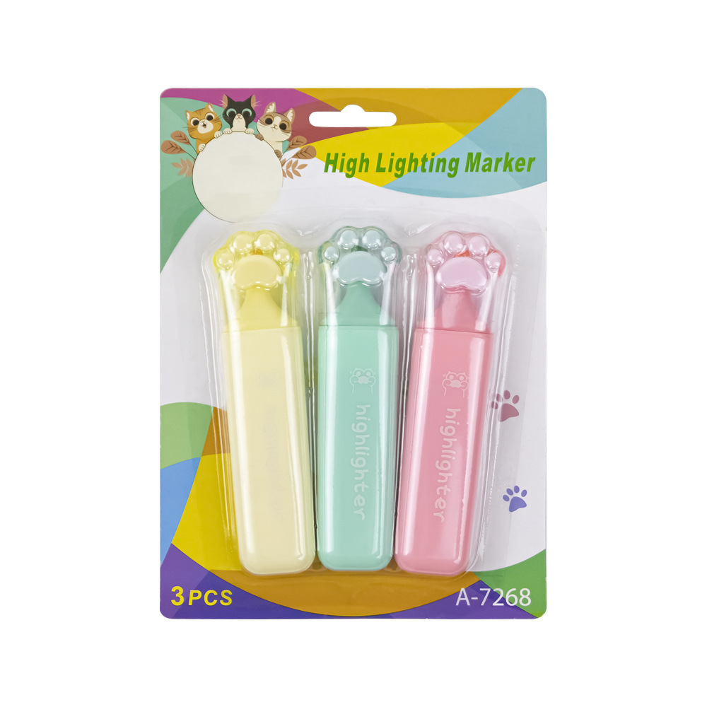 Garra de gato forma protección de los ojos resaltador dibujos animados lindo Super lindo de alto aspecto creativo exquisito macaron color resaltador