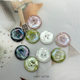 Manhattan Round Flower Two-eye Button Shell Pearlescent Pink Colorful Button Children's Knitted Shirt Diy Button