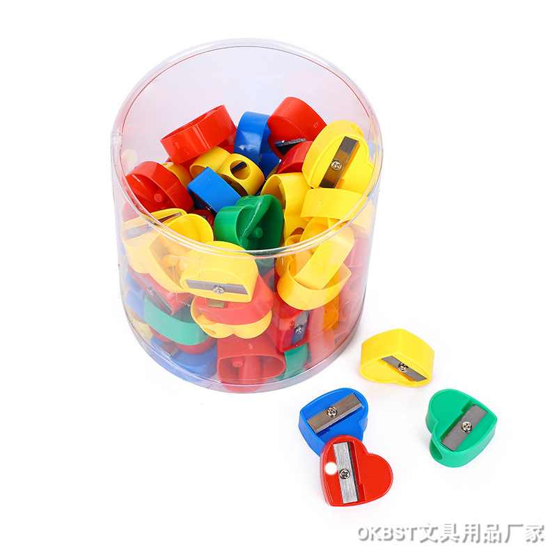 Sacapuntas de lápiz de un solo agujero en forma de corazón Sacapuntas de dibujos animados mini Sacapuntas de lápiz estudiante de la escuela primaria suministros de papelería ventas directas de fábrica