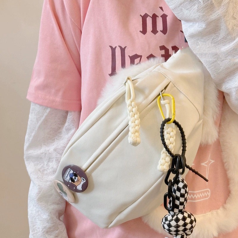 Bolsos casuales de lona para mujeres 2023 nuevo bolso de moda, bolso de pecho deportivo de verano, bolso de cintura de nicho universal