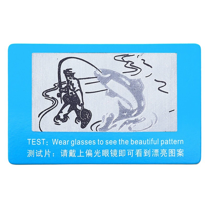 Поляризованная тестовая карта с рисунком рыбалки, китайская и английская тестовая карта с защитой от синего света, автомобильный тестовый лист, УФ-тестовая карта