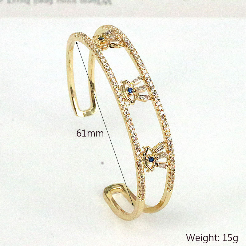 Fashion Love Palm Eye Copper Bracelets Gold Plated Zircon Copper Bracelets