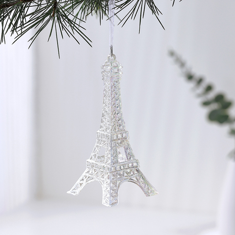 Nuevos productos transfronterizos transparentes y coloridos colgantes de Navidad campana carro acrílico colgantes de cristal decoración de Navidad