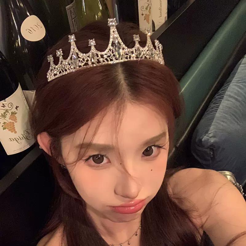 公主皇冠生日十八岁成年礼水晶头冠高级感新娘结婚头饰网红王冠