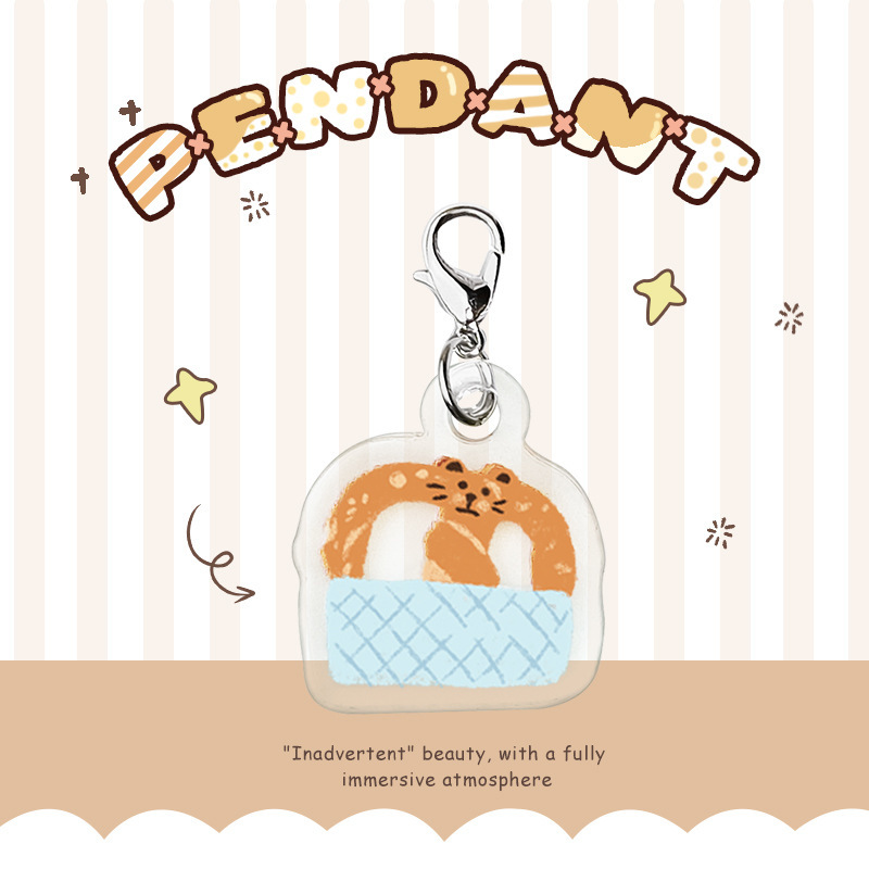 Acrílico exquisito pequeño y personalizado bolsos de interés colgante colgante de llaver colgante de alimentos colgante de llaver colgante image 11