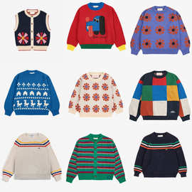 儿童毛衣 2025秋季全新ins风BC提花针织毛衣