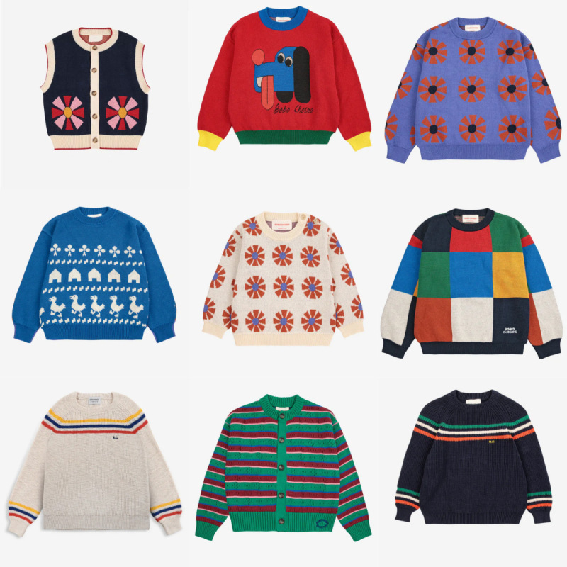 Children's Sweater 2025 Autumn New Ins Style Bc Jacquard Knitted Sweater