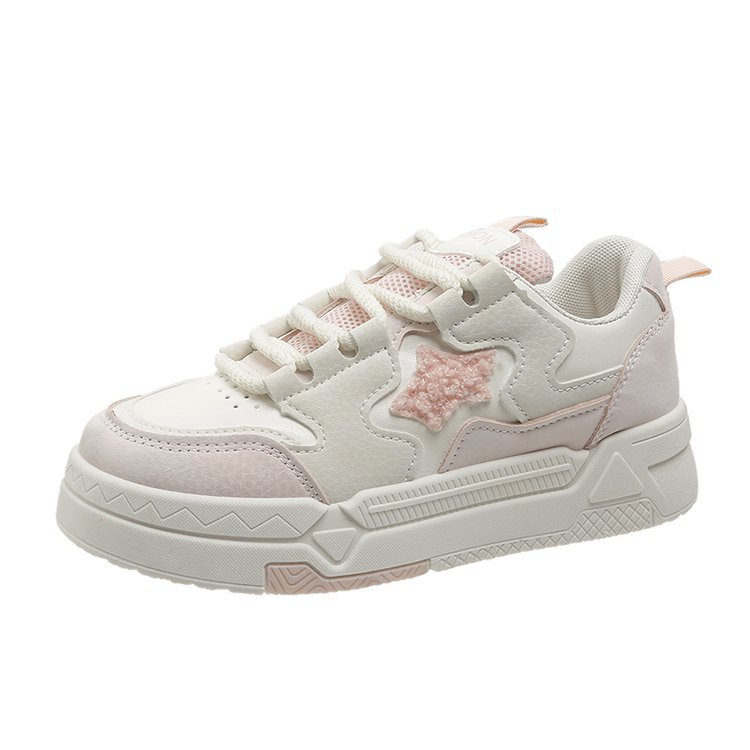 Zapatillas deportivas para mujer, primavera y otoño 2026, con suela gruesa, diseño de bloques de color, informales, blancas, con aumento de altura, punta redonda, deportivas, estilo estrella de verano