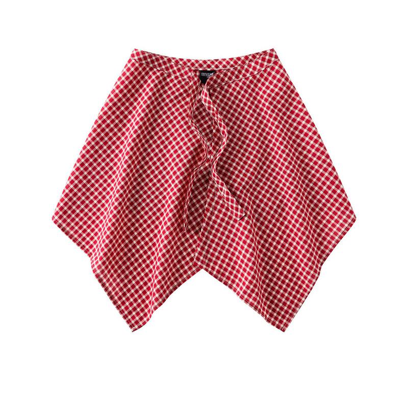 Vintage 90S Red Plaid Hong Kong Style Skirt for Men and Women, Versatile Casual Layered Piece